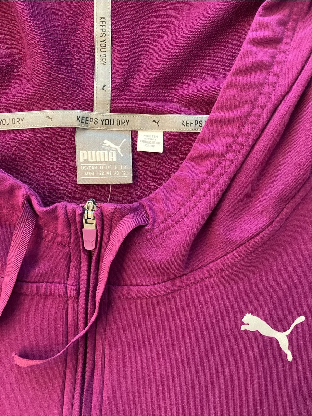 Puma Womens Transition Crop Hoodie Purple 1/4 Zip Pullover Sweatshirt Activewear - Picture 3 of 8